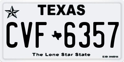 TX license plate CVF6357