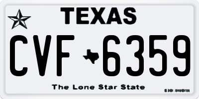 TX license plate CVF6359