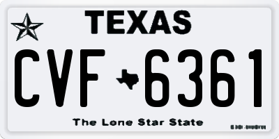 TX license plate CVF6361