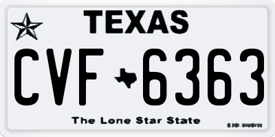 TX license plate CVF6363