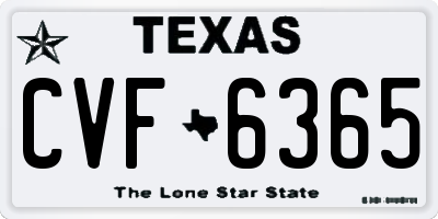 TX license plate CVF6365