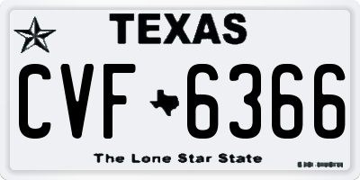 TX license plate CVF6366