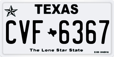 TX license plate CVF6367