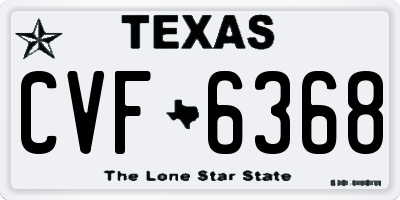 TX license plate CVF6368