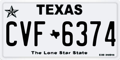 TX license plate CVF6374