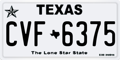 TX license plate CVF6375
