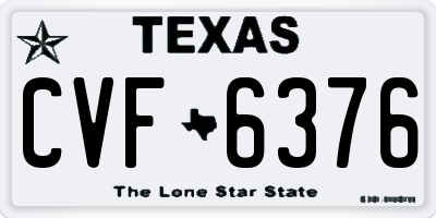 TX license plate CVF6376