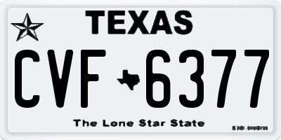TX license plate CVF6377