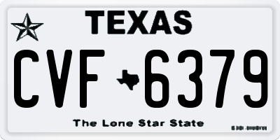 TX license plate CVF6379