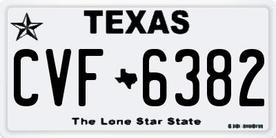 TX license plate CVF6382