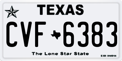 TX license plate CVF6383