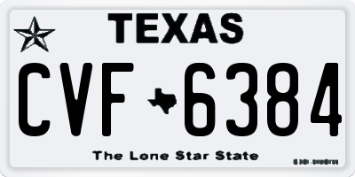 TX license plate CVF6384