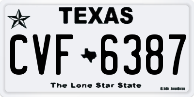 TX license plate CVF6387