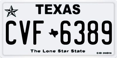 TX license plate CVF6389