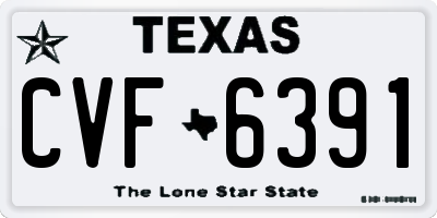 TX license plate CVF6391