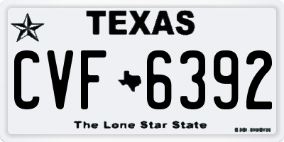 TX license plate CVF6392
