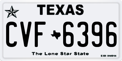 TX license plate CVF6396