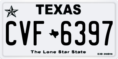 TX license plate CVF6397