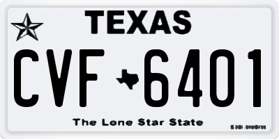 TX license plate CVF6401