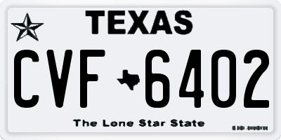 TX license plate CVF6402
