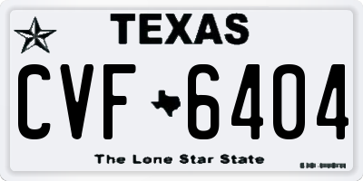 TX license plate CVF6404