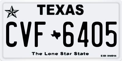 TX license plate CVF6405