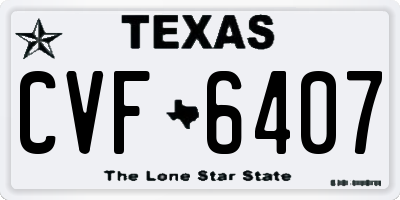 TX license plate CVF6407