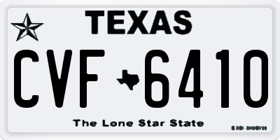 TX license plate CVF6410