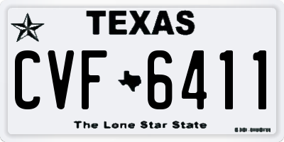 TX license plate CVF6411