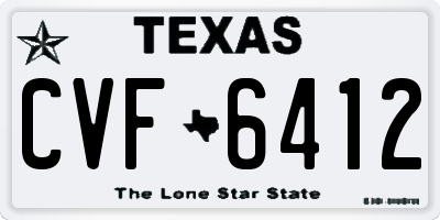 TX license plate CVF6412