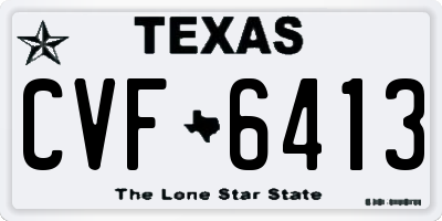 TX license plate CVF6413