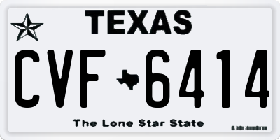 TX license plate CVF6414
