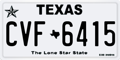 TX license plate CVF6415