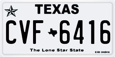 TX license plate CVF6416
