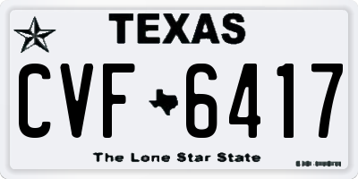 TX license plate CVF6417