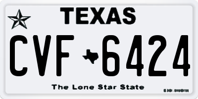 TX license plate CVF6424