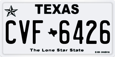 TX license plate CVF6426