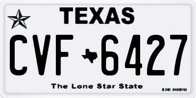 TX license plate CVF6427