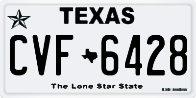 TX license plate CVF6428
