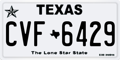 TX license plate CVF6429