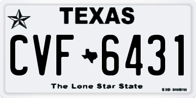 TX license plate CVF6431