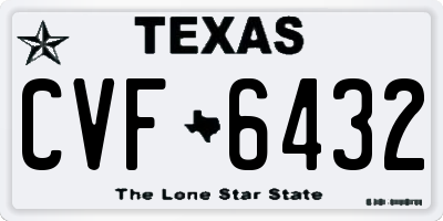 TX license plate CVF6432
