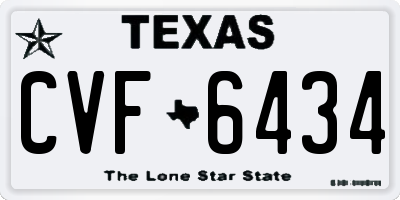 TX license plate CVF6434