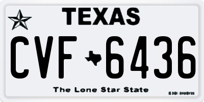 TX license plate CVF6436