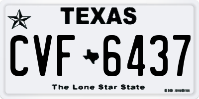 TX license plate CVF6437