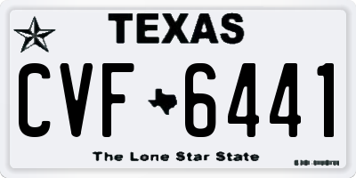 TX license plate CVF6441