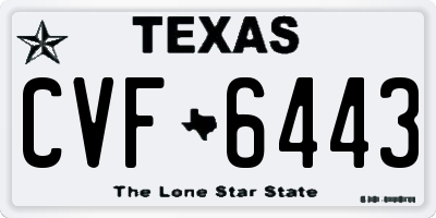 TX license plate CVF6443