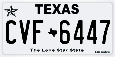 TX license plate CVF6447