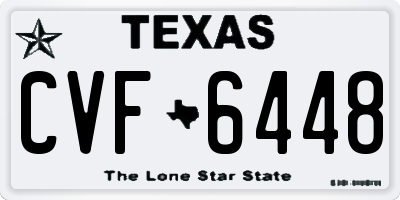 TX license plate CVF6448