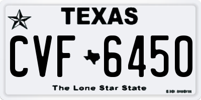 TX license plate CVF6450